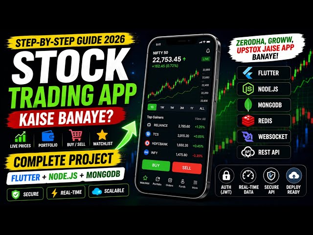 How to Build a Stock Trading App? 📈 | Flutter + Node.js Full Project Tutorial 2026