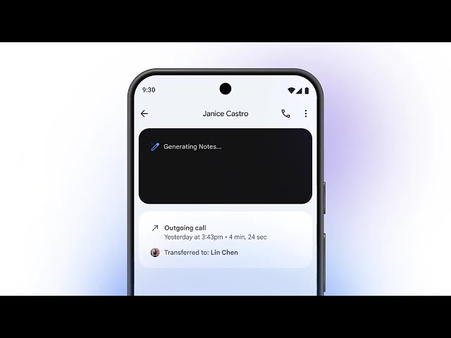 AI note taking is now available in Google Voice
