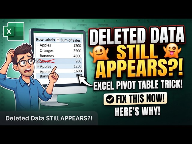 Excel Pivot Table Trick 👻 Deleted Data STILL Appears?! Here’s Why!