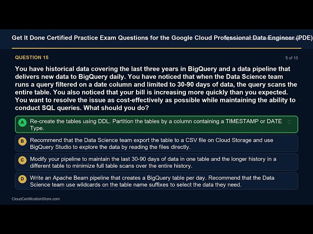 Get It Done Certified Google Cloud Professional Data Engineer (PDE) | Exam Q&A | Episode 2 (Q11-20)