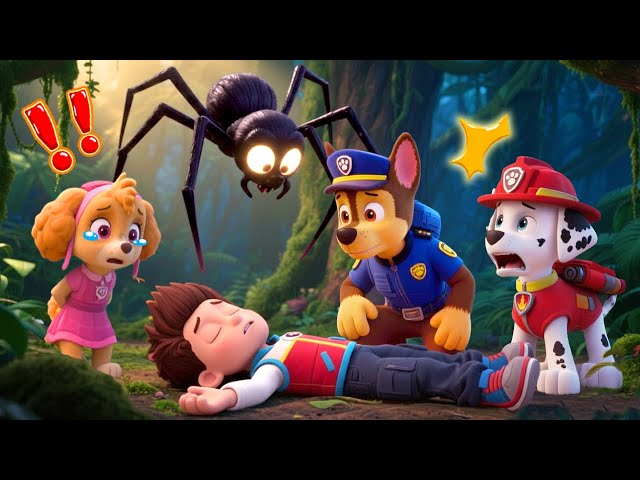 ¡Ryder fue atacado por una araña gigante! ¡No llores, Skye! | PAW Patrol en Español | Rainbow 3