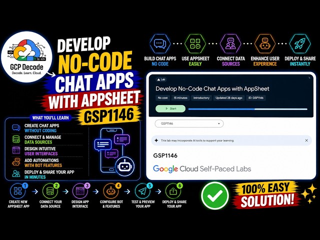 Develop No Code Chat Apps with AppSheet | GSP1146 | EASY SOLUTION