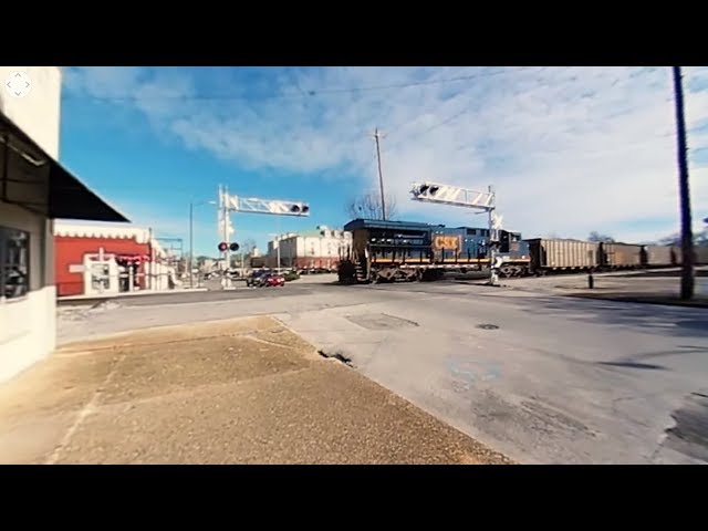 Pusher on Loaded CSX Coal Train - 360° Video