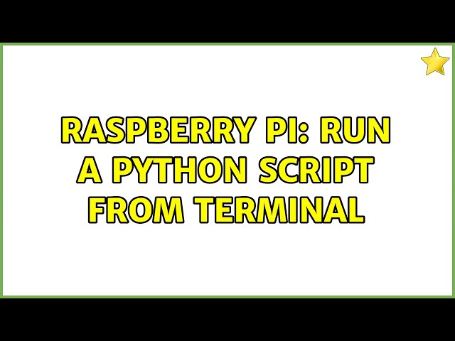 Raspberry Pi: Run a python script from terminal