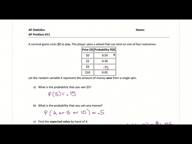 U4P10: AP Problem cover Probability and Continuous Random Variable (AP Stats)