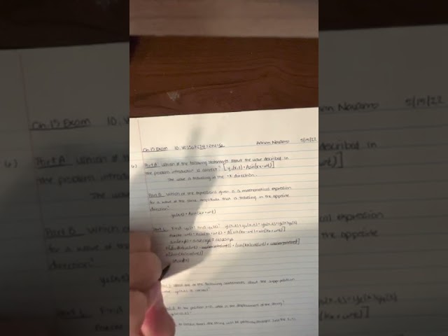 Physics Ch. 15 Exam | Adrian Navarro