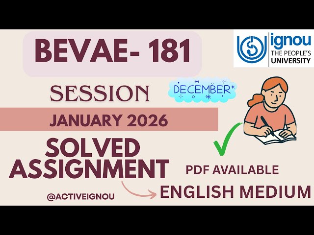 BEVAE-181 Solved Assignment December 2026 Session // PDF Available // #ignou #assignment #bevae181
