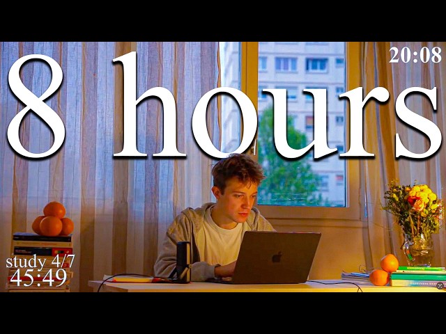 LIVE | 8-HOUR study with me 📚⛈️ rain sounds & pomodoro timer 60 & 10