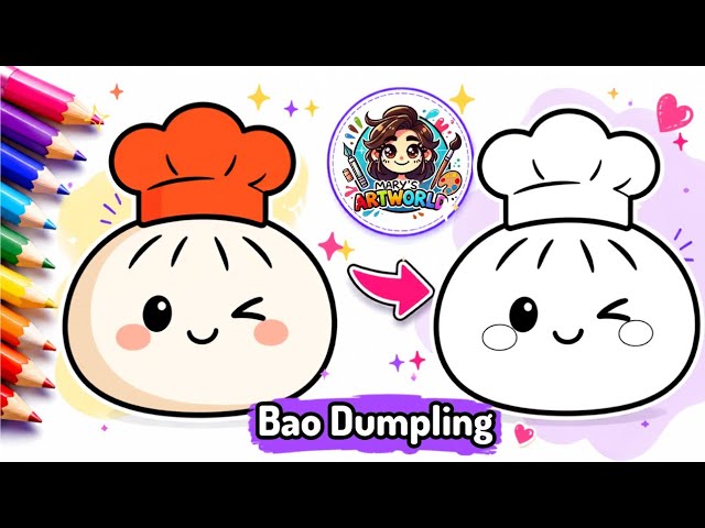 How to Draw a Cute Bao Dumpling | Easy Kawaii Drawing Tutorial