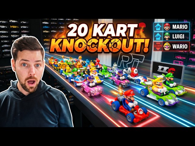 20 Hot Wheels Mario Kart Knock-Out Battle - One Champion Remains!