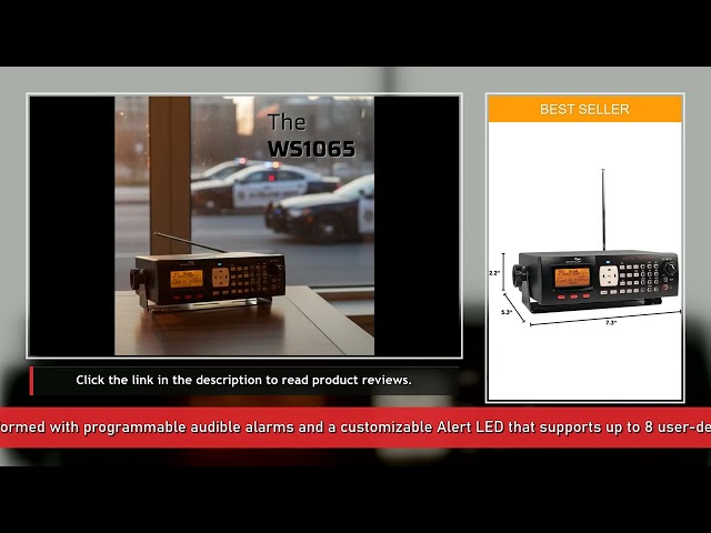 Whistler WS1065 Digital Trunking Desktop Scanner – Programmable Police/Fire Radio with Backlit Disp