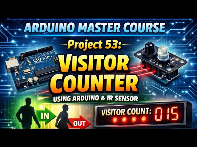 Arduino Master Course Project 53 :  Visitor Counter Using Arduino and IR Sensor