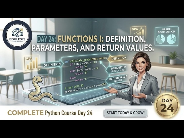 Day 24: Functions I: Definition, Parameters, and Return values. | EDULEXIS |