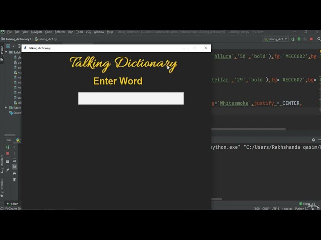 Talking dictionary Part 1 | Python