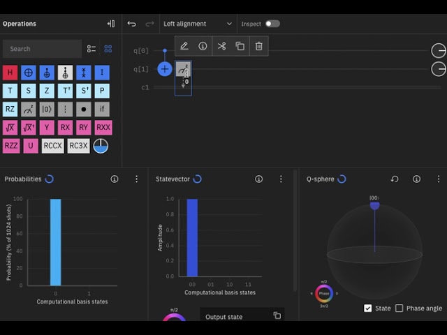 Graphic CNOT gate -- IBM Quantum Composer