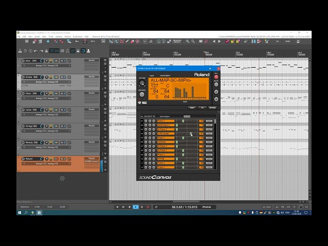 Как озвучить MIDI файл в программе Reaper с помощью звукового модуля Roland SOUND Canvas VA
