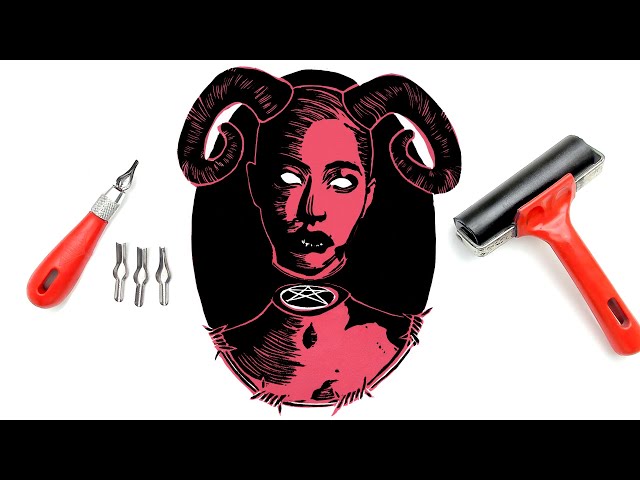 DEVILISH - Layered Lino Print Speed Art