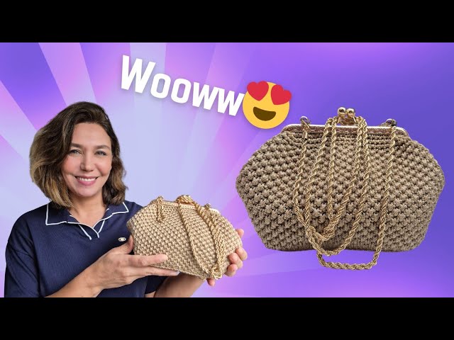 Easy & Chic Crochet Clutch Bag DIY 🧶 (Sparkling Evening Purse)