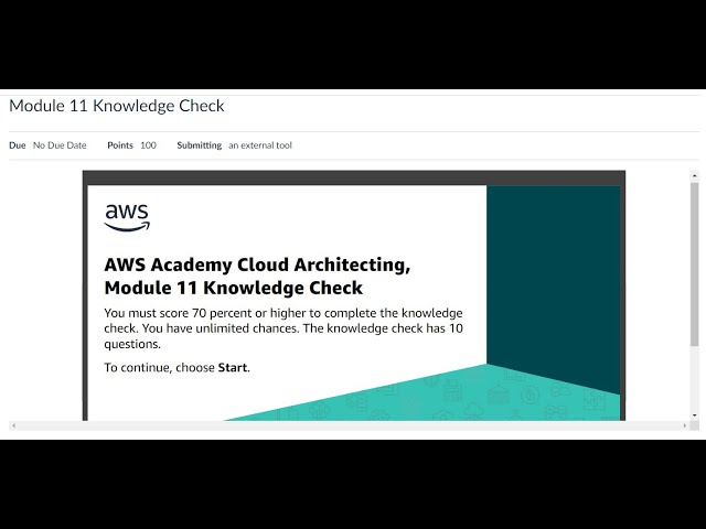 AWS Cloud Architecting - Module 11 - Knowledge Check Answers