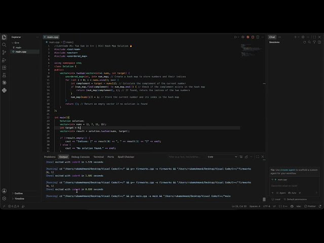 LeetCode #1: Two Sum in C++ | O(n) Hash Map Solution 🔥