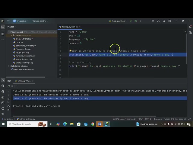 2. Fstring in Python