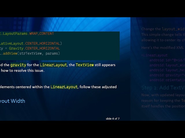 Centering TextViews in a ScrollView with LinearLayout in Android Studio