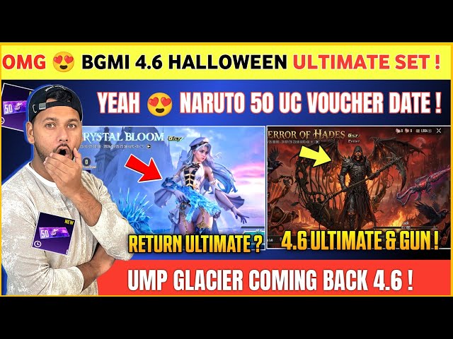 UMP GLACIER RETURN 🤩 Bgmi 4.6 Ultimate Set | Naruto 50 UC Voucher | Next Ultimate Outfit Bgmi