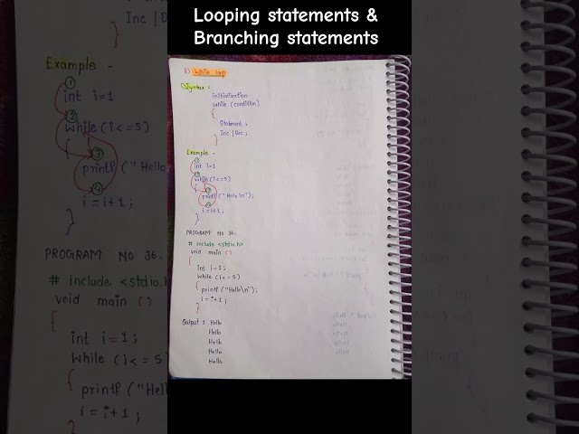 Looping statements & Branching statements in C programming #loop #cprogramming #cprogrammingvideo