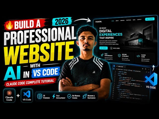 🔥 Build a Professional Website with AI in VS Code (2026) | Claude Code Complete Tutorial 🚀