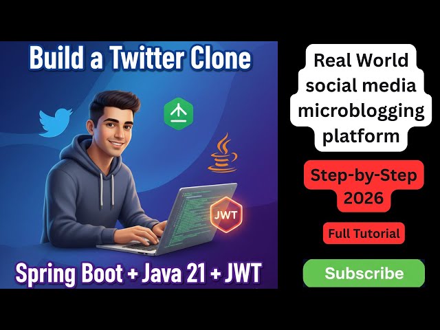 Build a Twitter Clone with Java Spring Boot + JWT | Fullstack Microblogging App Tutorial 2026