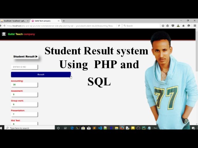 student result in   php & sql Amharic tutorial