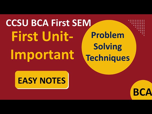 CCSU BCA Problem Solving Techniques Important questions with answers OneShot | bca 1st sem | ccs uni