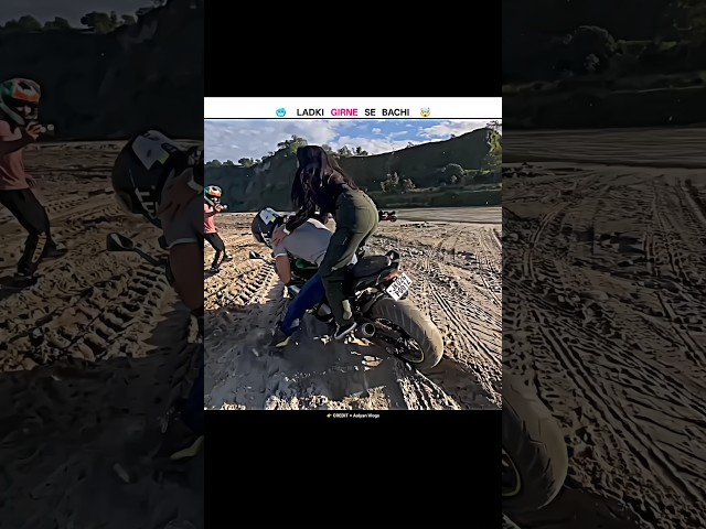 Girl saved from falling 🤯🥶 #shorts #viral #trending #ytshorts #bike #bikerider #rider #ktm #crash