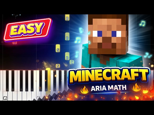Minecraft – Aria Math | Easy Piano Tutorial