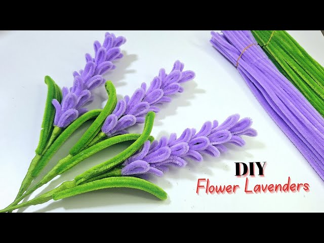 How to Make DIY Pipe Cleaner Lavender | Easy Realistic Lavender Stems Tutorial 💜🌿