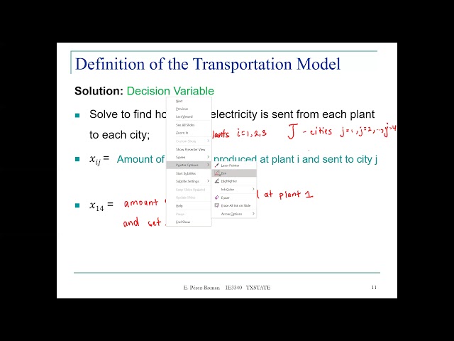 Lecture 9P1: IE 3340 Operations Research - Transportation Model