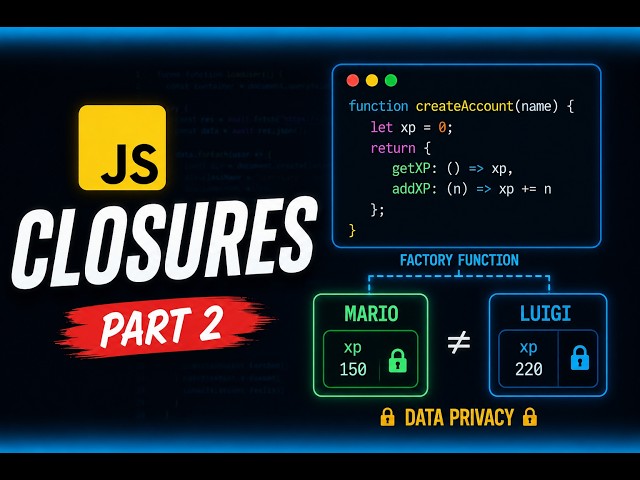 JavaScript Closures FINALLY Make Sense (Data Privacy & Factory Functions)