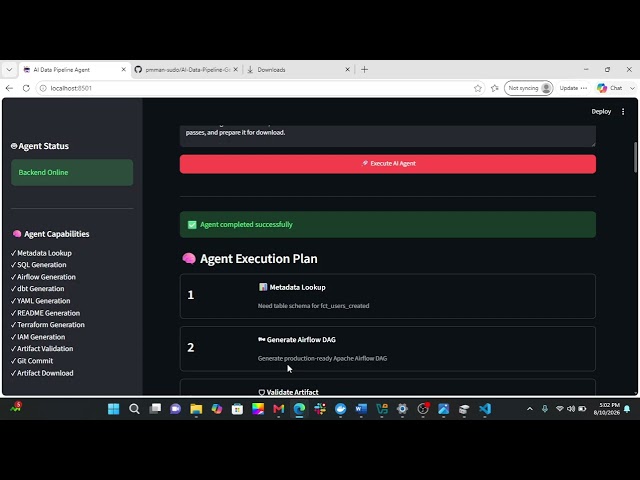 AI Data Pipeline Generator