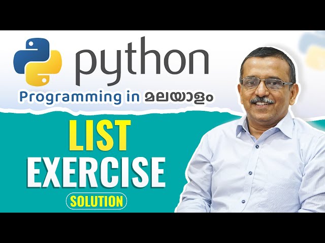 List Exercise Solution 🖥️  | Python Malayalam Tutorial for Beginners 🧠