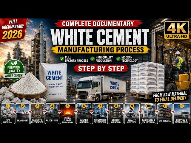 How White Cement Is Made in a Factory | Complete Manufacturing Process (2026) | 4K Documentary