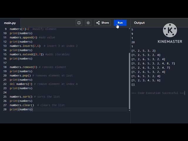 List Functions and Methods 
