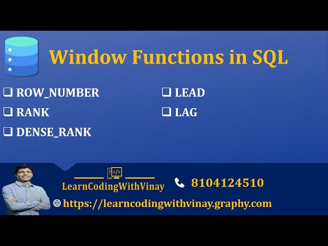 Advanced SQL - Window Functions Explained | Ranking & Trend Analysis (Real Examples)
