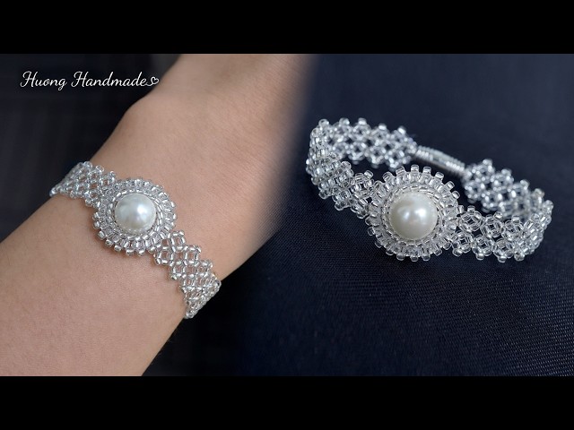 Luxury beaded bracelet with only seed beads. How to make beaded jewelry. Beading tutorial
