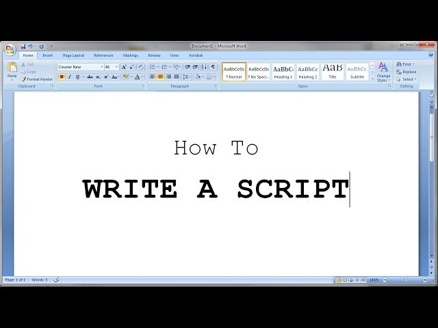 How to Write a Short Script