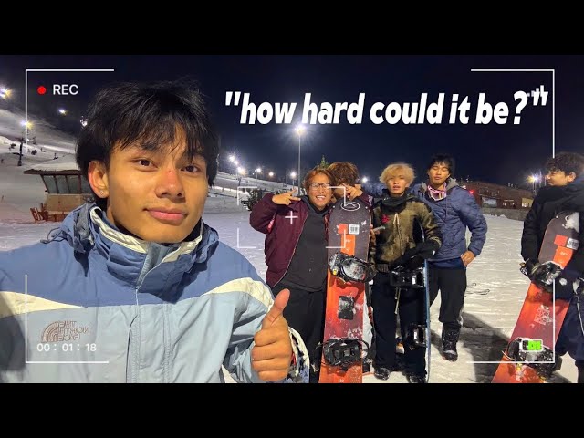 FIRST Time SNOWBOARDING!!! | "first time" memory vlog with my mates