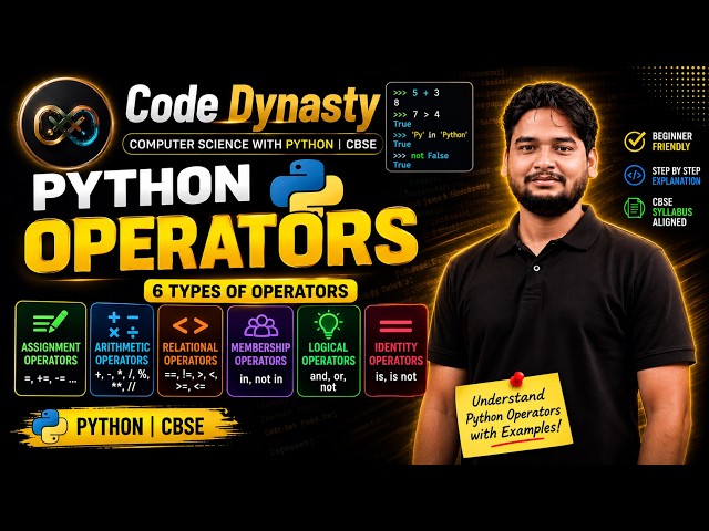 Operators in Python | Python tutorial for beginners | Must watch