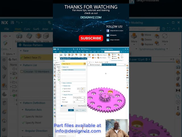 Resize pattern  #synchronusmodeling #modeling #gears