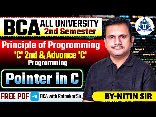 BCA 2nd Sem || Principle of Programming C 2nd | 🔥Pointer in C🔥 | By- Nitin Sir