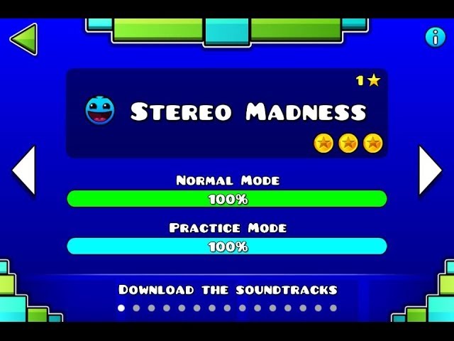 Geometry Dash - Level 1: Stereo Madness (All Coins)