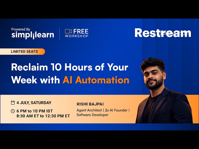 AI Workflow Automation Workshop 2026 | How To Automate Meetings, Reports, And Content? | Simplilearn